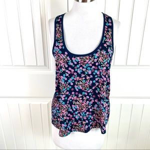 Billabong Floral Racerback Keyhole Tank Top